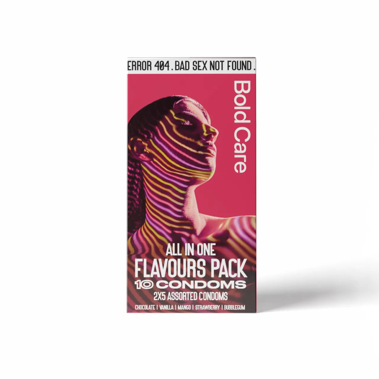 Bold Care 404 By All-In-One Flavours Pack Condoms - Chocolate, Strawberry, Mango, Vanilla, & Bubblegum