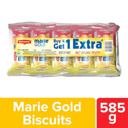 Britannia Marie Gold Biscuits Combo Pack 585 g (Buy 4 Get 1 Free)