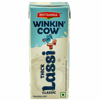 Britannia Winkin Cow Classic Thick Lassi 180 ml (Tetra Pak)