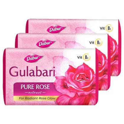 Dabur Gulabari Pure Rose Soap 150 g (Pack of 3)