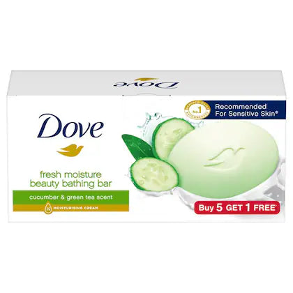 Dove Fresh Moisture Beauty Bathing Bar 75 g (Buy 5 get 1 free)