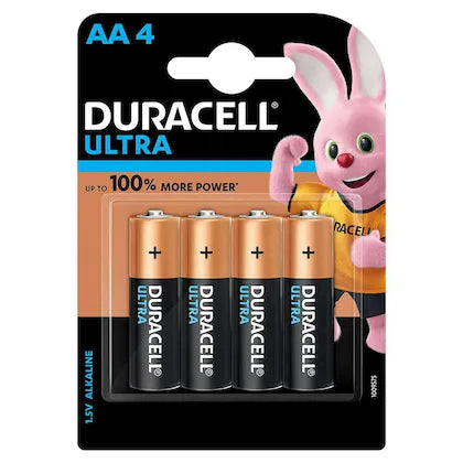 Duracell Ultra Alkaline AA Batteries 1.5 V (Pack of 4)
