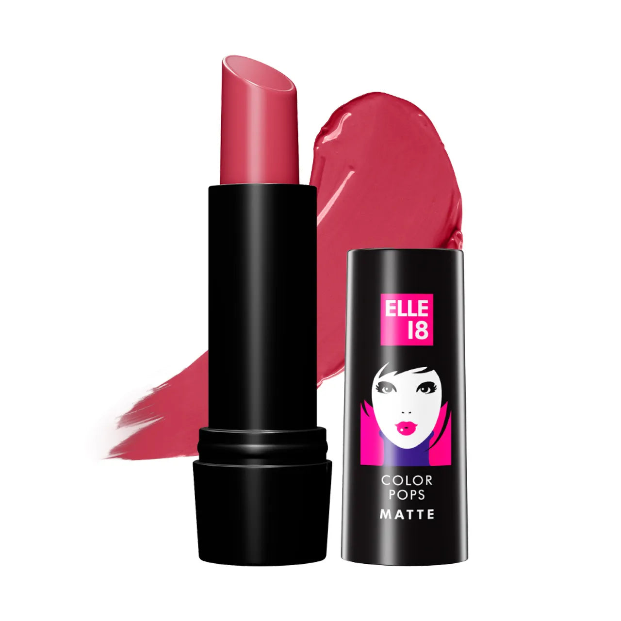 Elle 18 Color Pop Matte Lipstick - Quick Drying | Highly Pigmented | with Vitamin E - Pink Kiss