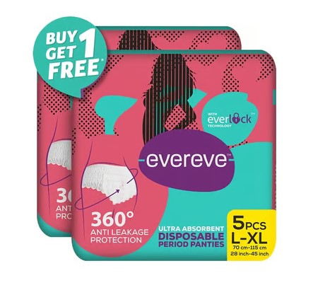 Evereve Ultra Absorbent Disposable Period Panty (L-XL, 70-115cm) - Buy 1 Get 1 Free