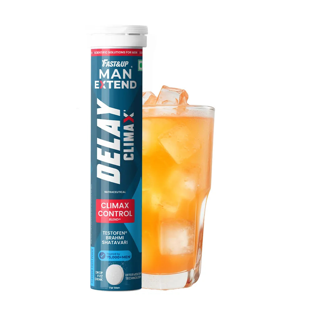 Fast&Up Man Extend Delays Climax Testosterone Booster - Peach Flavour Effervescent Tablets