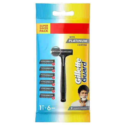 Gillette Guard Shaving Razor with 6 Cartridge
