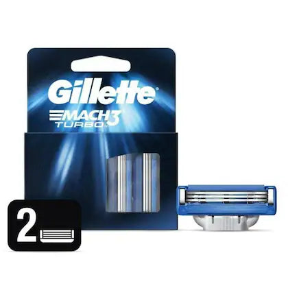 Gillette Mach3 Turbo Shaving 3 Blades Cartridge 2 pcs