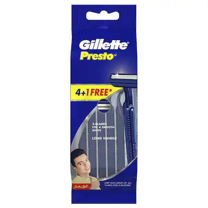 Gillette Presto Readyshaver Manual Shaving Razor 5 pcs