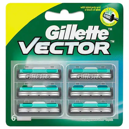 Gillette Vector Shaving Cartridge Twin Blades 6 pcs