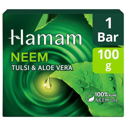 Hamam 100% Neem Oil Soap with Tulsi & Aloe Vera 100 g