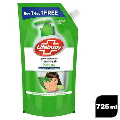 Lifebuoy Nature Germ Protection Handwash Refill 725 ml (Buy 1 Get 1 Free)