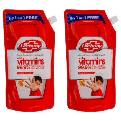 Lifebuoy Total 10+ Protect Activ Silver+ Formula Handwash 675 ml (Buy 1 Get 1 Free)