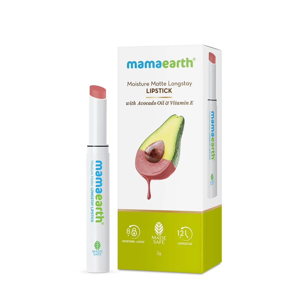Mamaearth Moisture Matte Longstay Lipstick - 01 Carnation Nude | Moisturizing