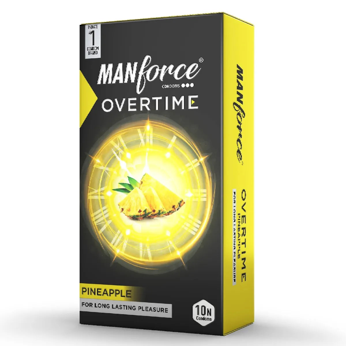 Manforce Dotted Delay Condoms With Benzocaine 4.5% (Pineapple Flavor) (10 Qty)