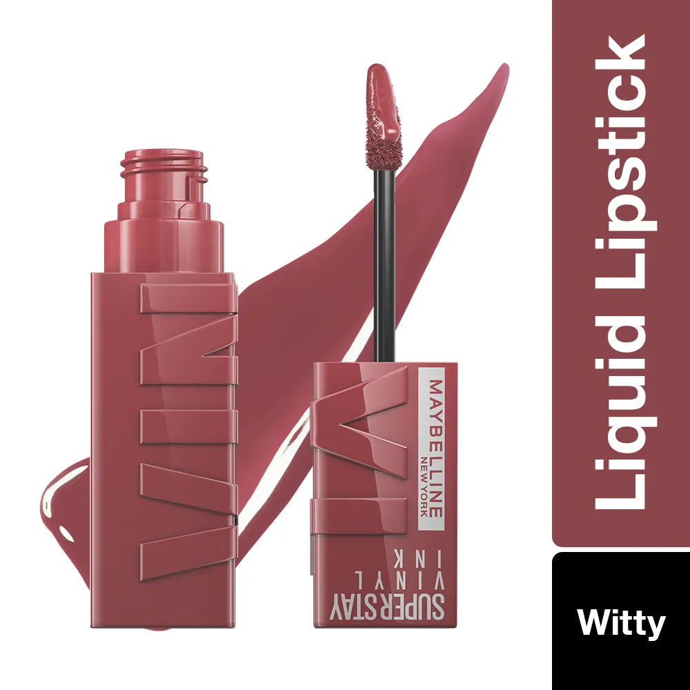 Maybelline New York Superstay Vinyl Ink Liquid Lipstick - Witty | Paraben Free (4.2 ml)