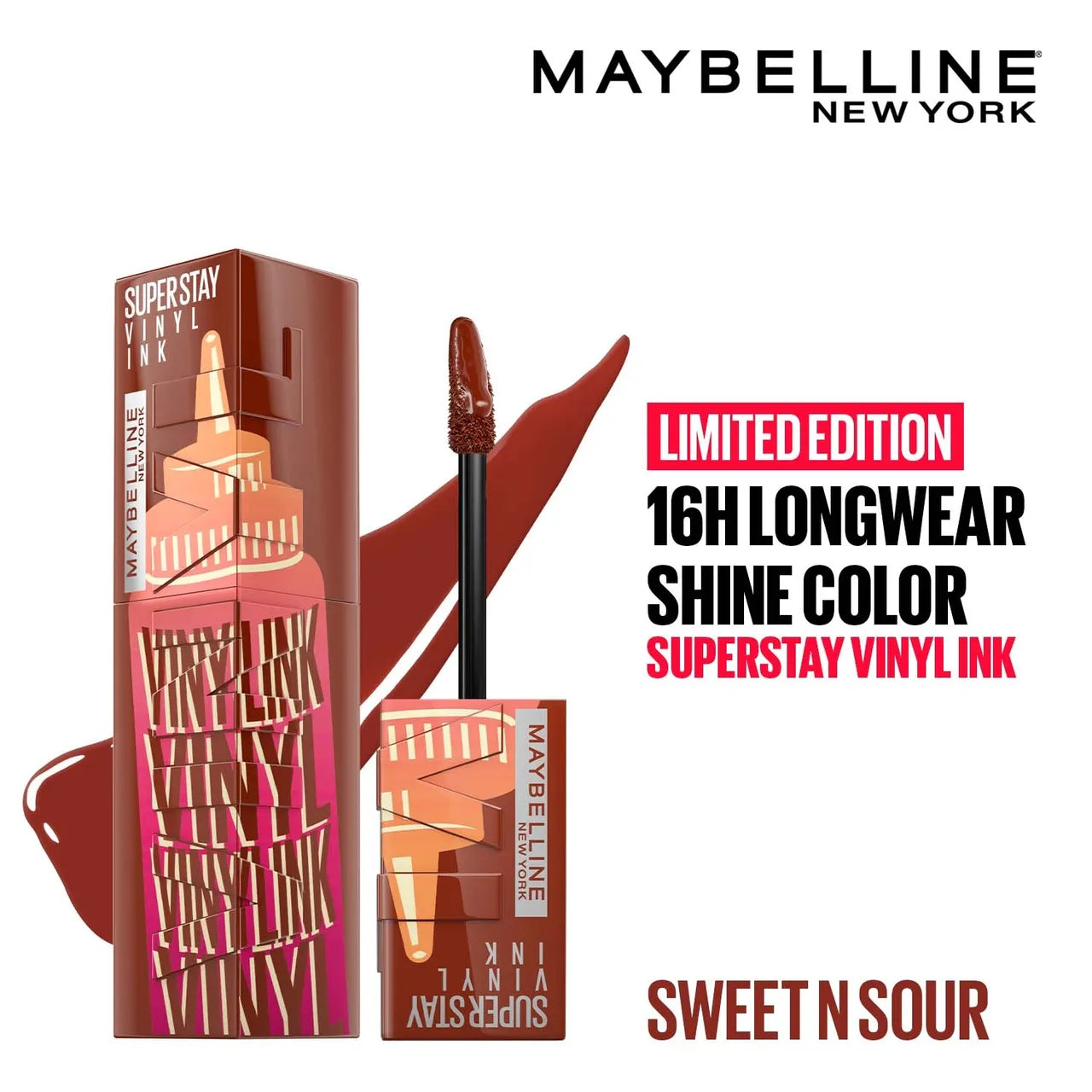 Maybelline New York Superstay Vinyl Ink - Longwear Shine Lip Color | Sweet n Sour (4.2 ml)
