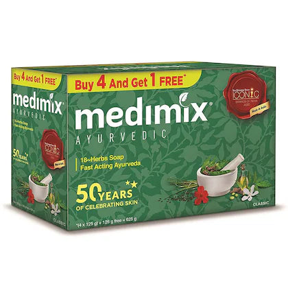 Medimix Ayurvedic 18-Herbs Classic Soap 125 g (Buy 4 Get 1 Free)