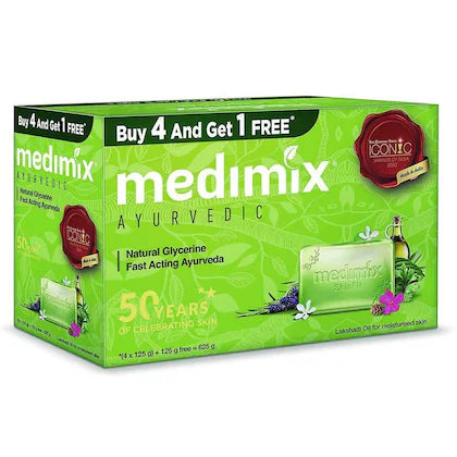 Medimix Glycerine & Lakshadi Oil Soap 125 g (Buy 4 Get 1 Free)