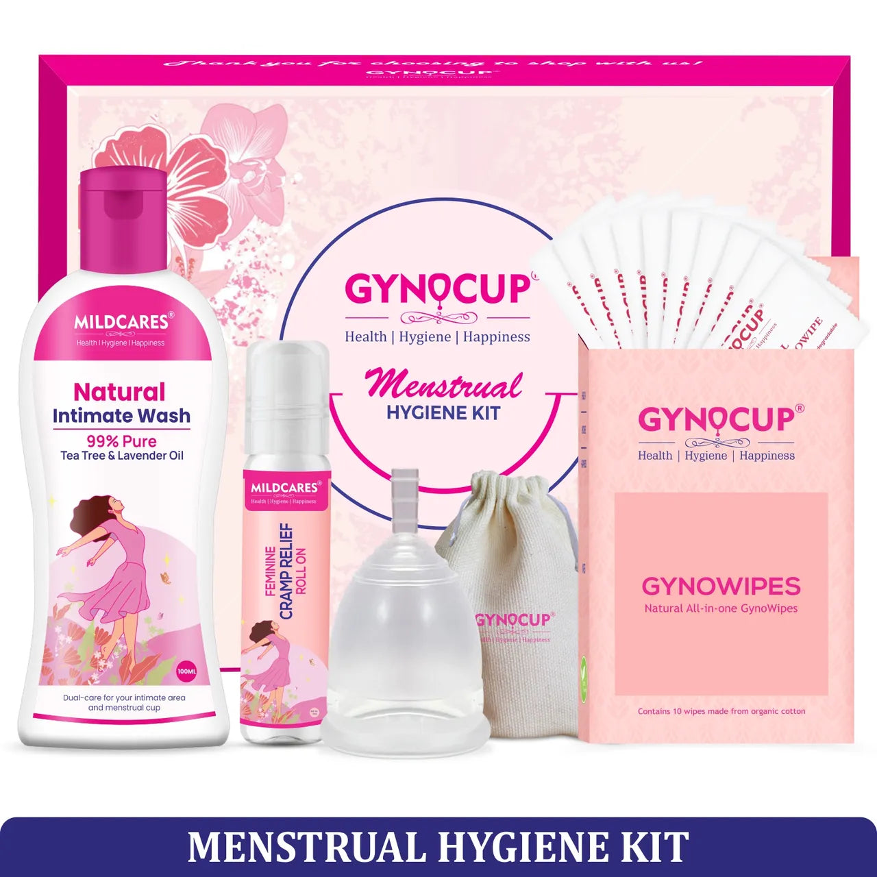 Mildcares Menstrual Hygiene Kit Combo Of 4 Products - Medium