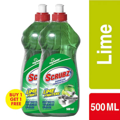 My Home Scrubz Lime Dishwash Liquid 500 ml (Buy 1 Get 1 Free)