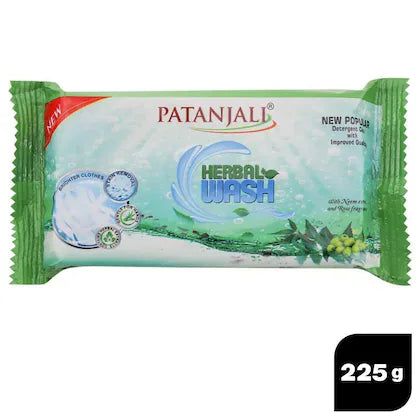 Patanjali Herbal Wash Neem & Rose Detergent Cake 225 g