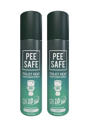 Pee Safe Toilet Seat Toilet Sanitizer Spray (Mint) - Pack of 2