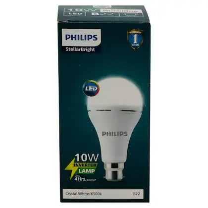 Philips B22 Stellar Bright Crystal White LED Inverter Lamp Bulb 10 W