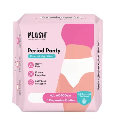 Plush Comfort High Waist Disposable Period Panty (M-L)