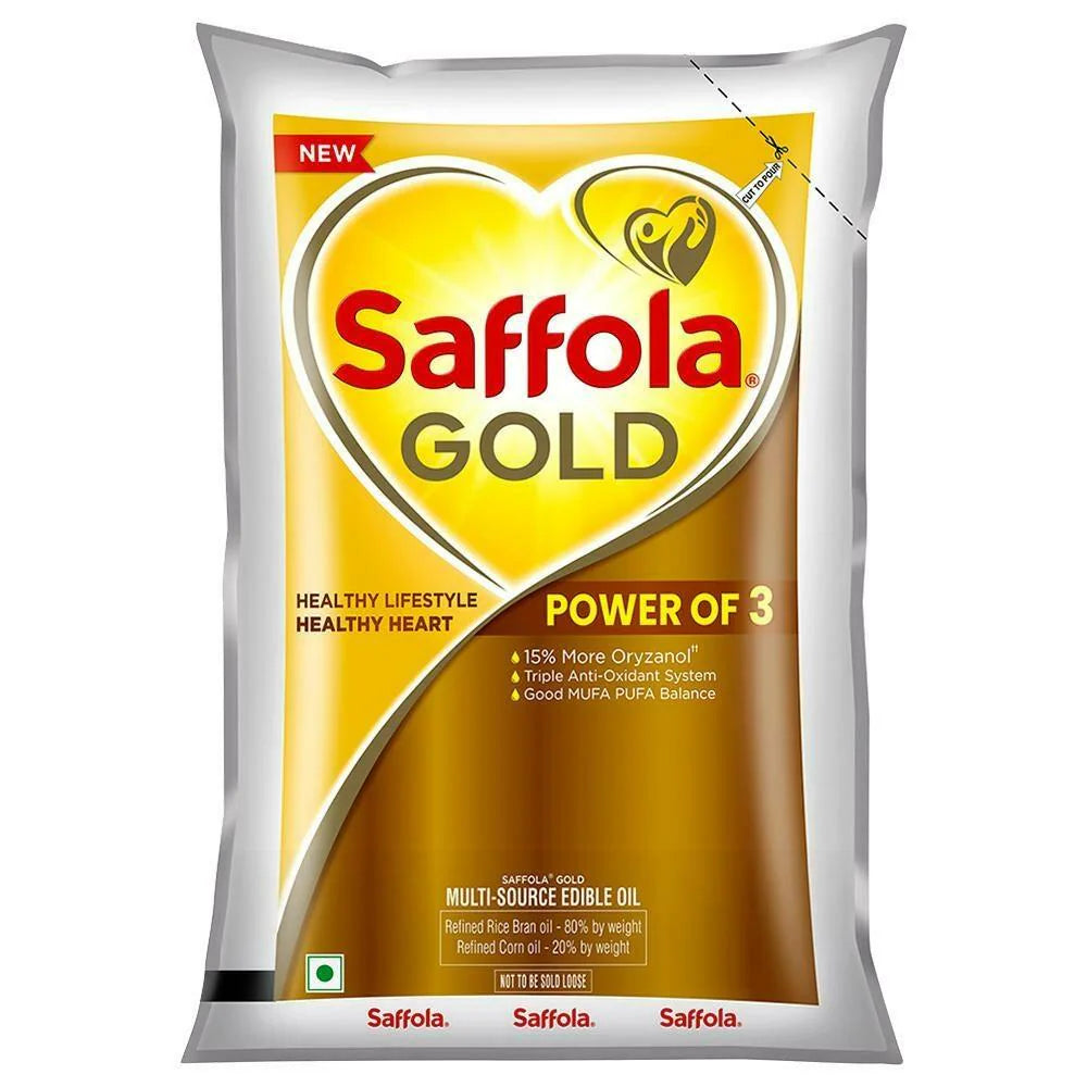 Saffola Gold Rice Bran And Corn Based Blended Oil 1 L