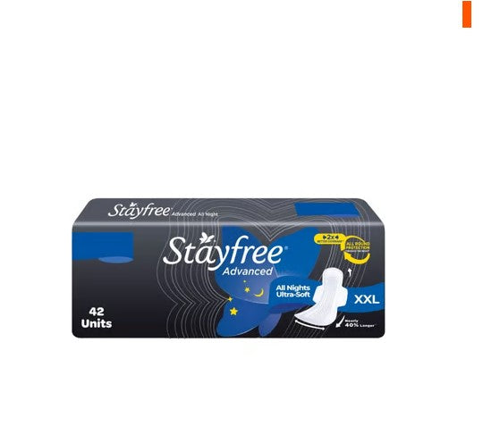 Stayfree Advance All Night Ultra Soft Sanitary Pads (XXL 42 Pieces)