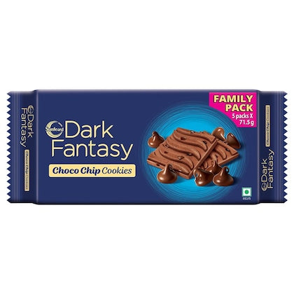 Sunfeast Dark Fantasy Choco Chip, Biscuit Made With Deliciously Rich Chocolate, 357.5g