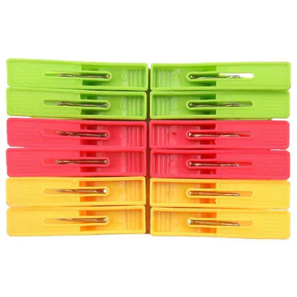 Swastik Platinum Assorted Plastic Cloth Clip 12 pcs