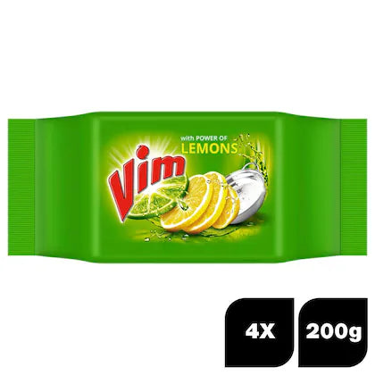 Vim Lemon Dishwash Bar 4x200 g