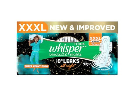Whisper Bindazzz Nights Sanitary Pads (10 Piece)