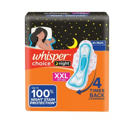 Whisper Choice Night Sanitary Pads (For Women)