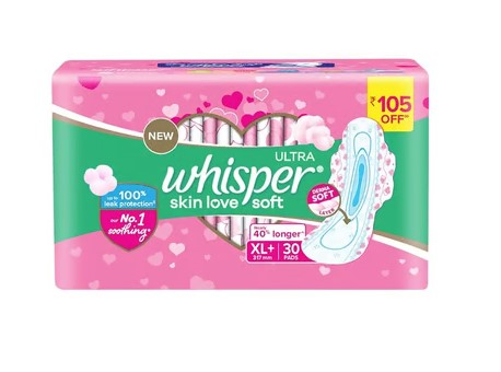 Whisper Ultra Skin Love Soft Sanitary Pads XL+