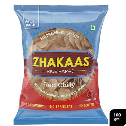 Zhakaas Red Chilli Rice Papad 100 g