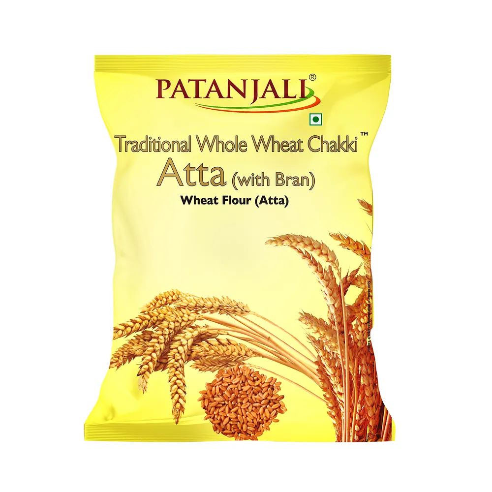 Patanjali Wheat Flour Atta With Bran Traditional Chakki Gehu Atta For Soft and Fluffy Roti