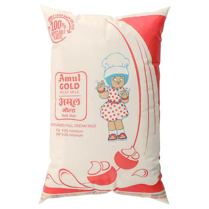 Amul Gold Full Cream Milk 1 L (Pouch)