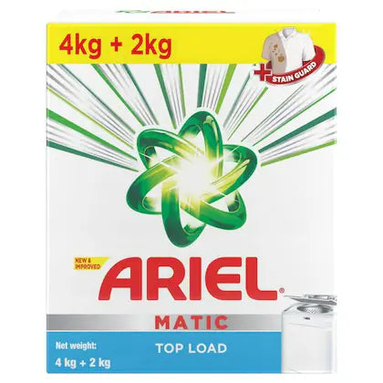 Ariel Matic Top Load Detergent Powder 4 kg (Get Extra 2 kg Free)