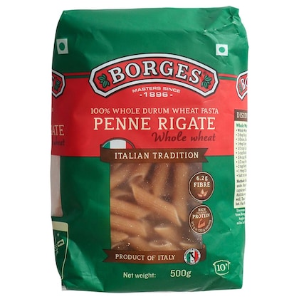 Borges Whole Wheat Penne Rigate Pasta 500 g
