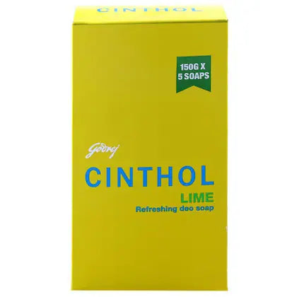 Cinthol Lime Refreshing Deo Soap 150 g (Pack of 5)
