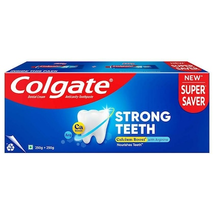 Colgate Strong Teeth Saver Pack Toothpaste 250 g (Pack of 2)