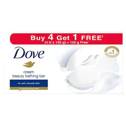 Dove Cream Beauty Bathing Bar 125 g (Buy 4 Get 1 Free)