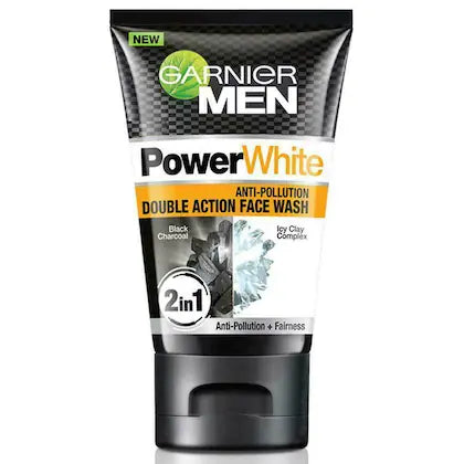 Garnier Men PowerWhite Anti Pollution Double Action Face Wash 100