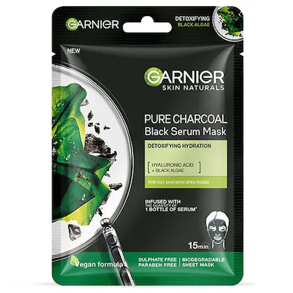 Garnier Pure Charcoal Black Serum Mask 28 g

