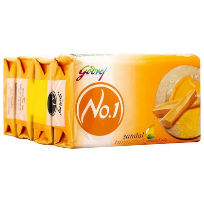 Godrej No.1 Sandal and Turmeric Bath Soap 150 g (Pack of 4)