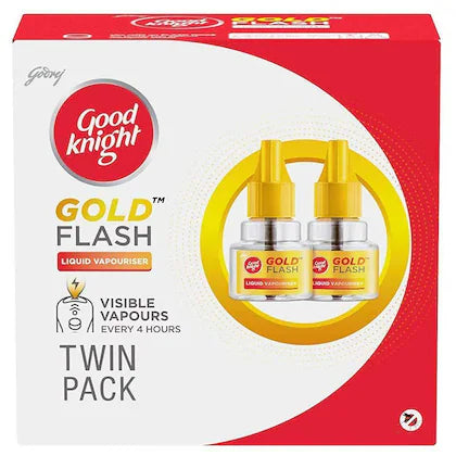 Good Knight Gold Flash Liquid Vapouriser Mosquito Repellent Refill 45 ml (Pack of 2)