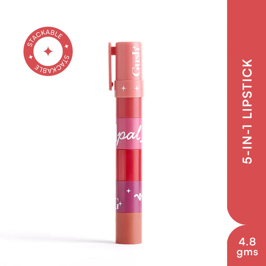Gush Beauty Pen Pal 5-In-1 Stackable Lipstick | 4.8g | Pink, Plum, Red, Pink & Keen
