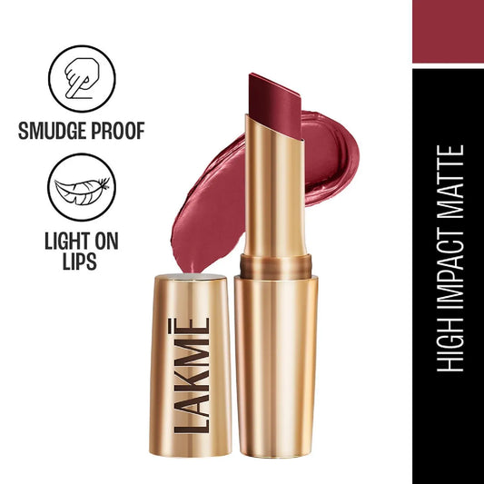 Lakme 9to5 Powerplay Priming Matte Lipstick, Lasts 16hrs, Berry Base
